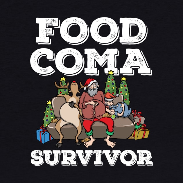 Foodie Gifts Santa Claus Food Coma Funny Christmas Pun by TellingTales